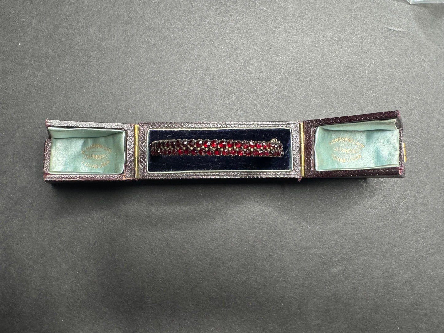 German Bohemian Cut Garnet Gold Filled Bracelet