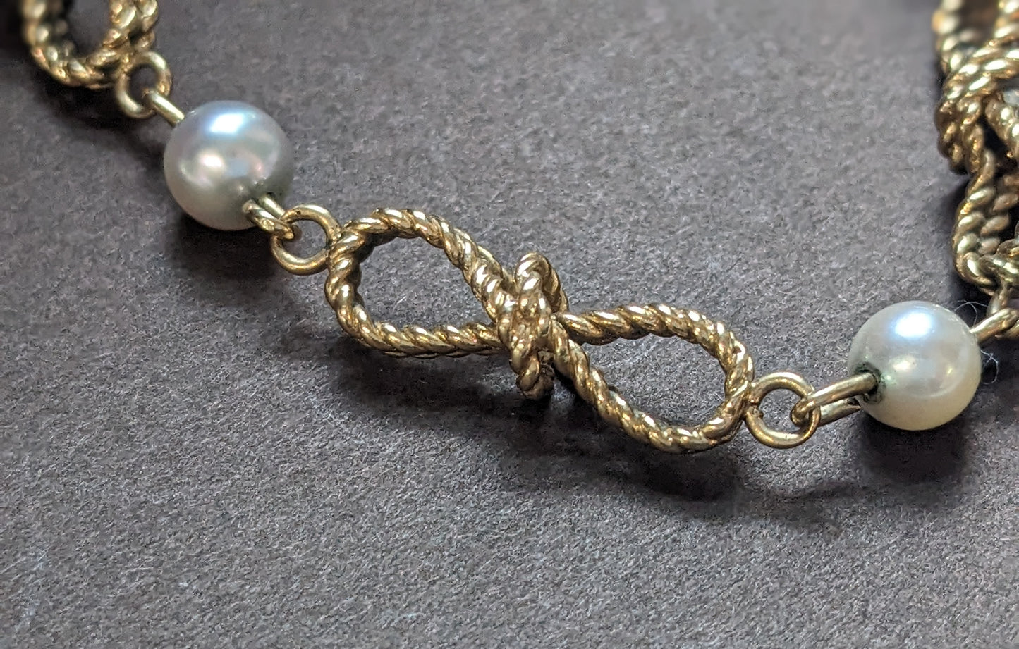 14k rope style bracelet with pearls