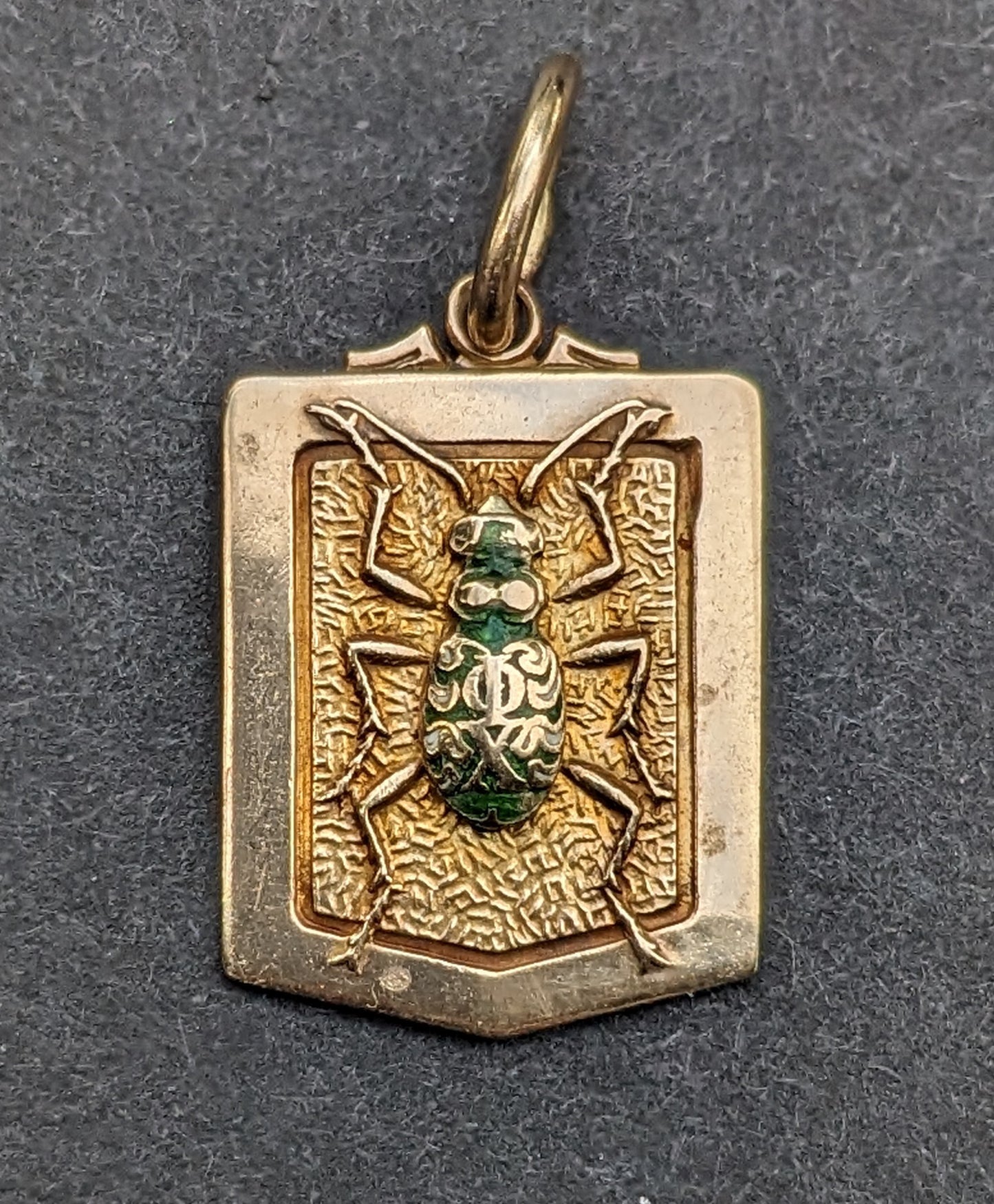 1930's Enamel bug charm 10k