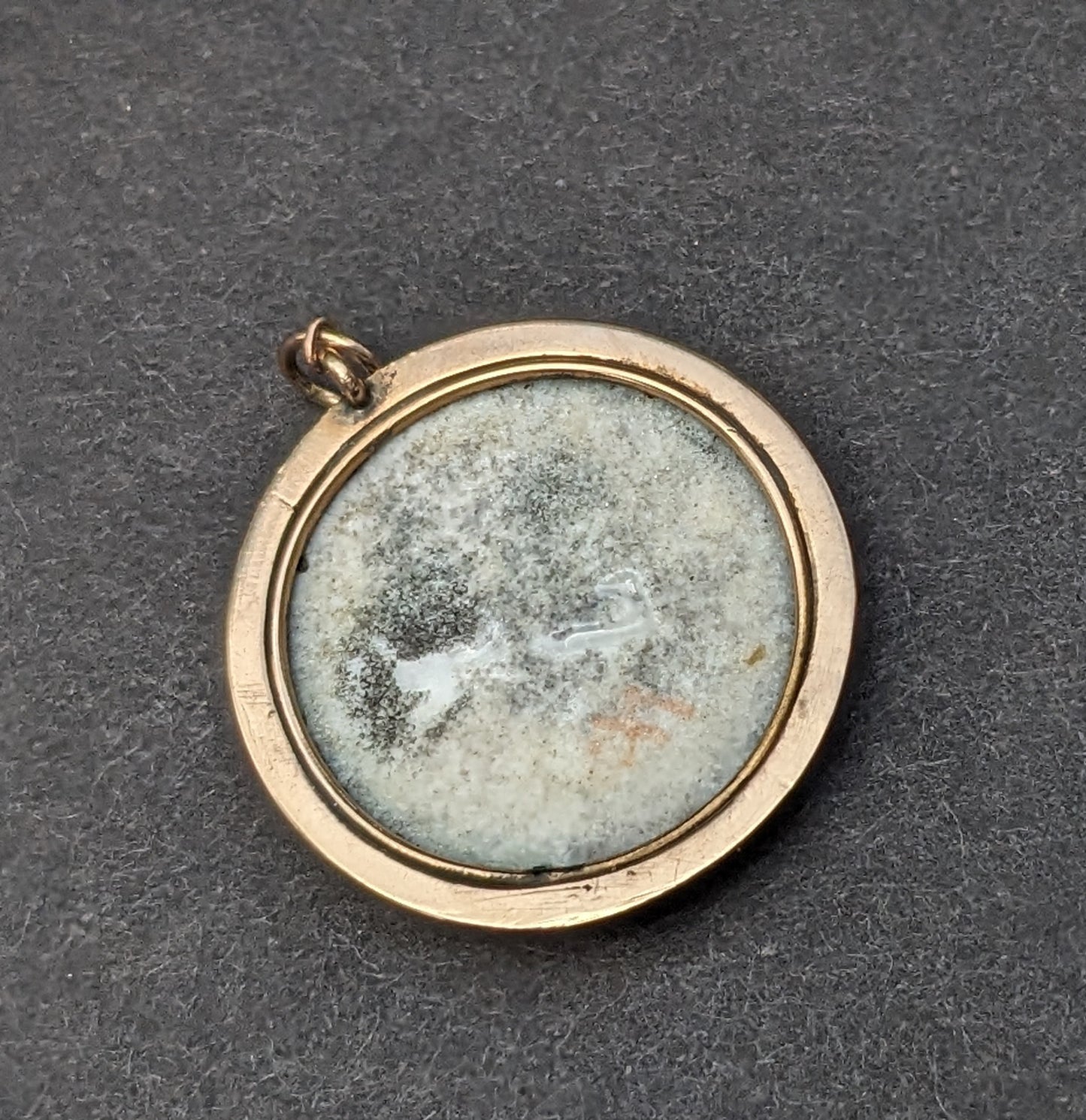 Painted Cherub Charm with Twisted Gold Bezel