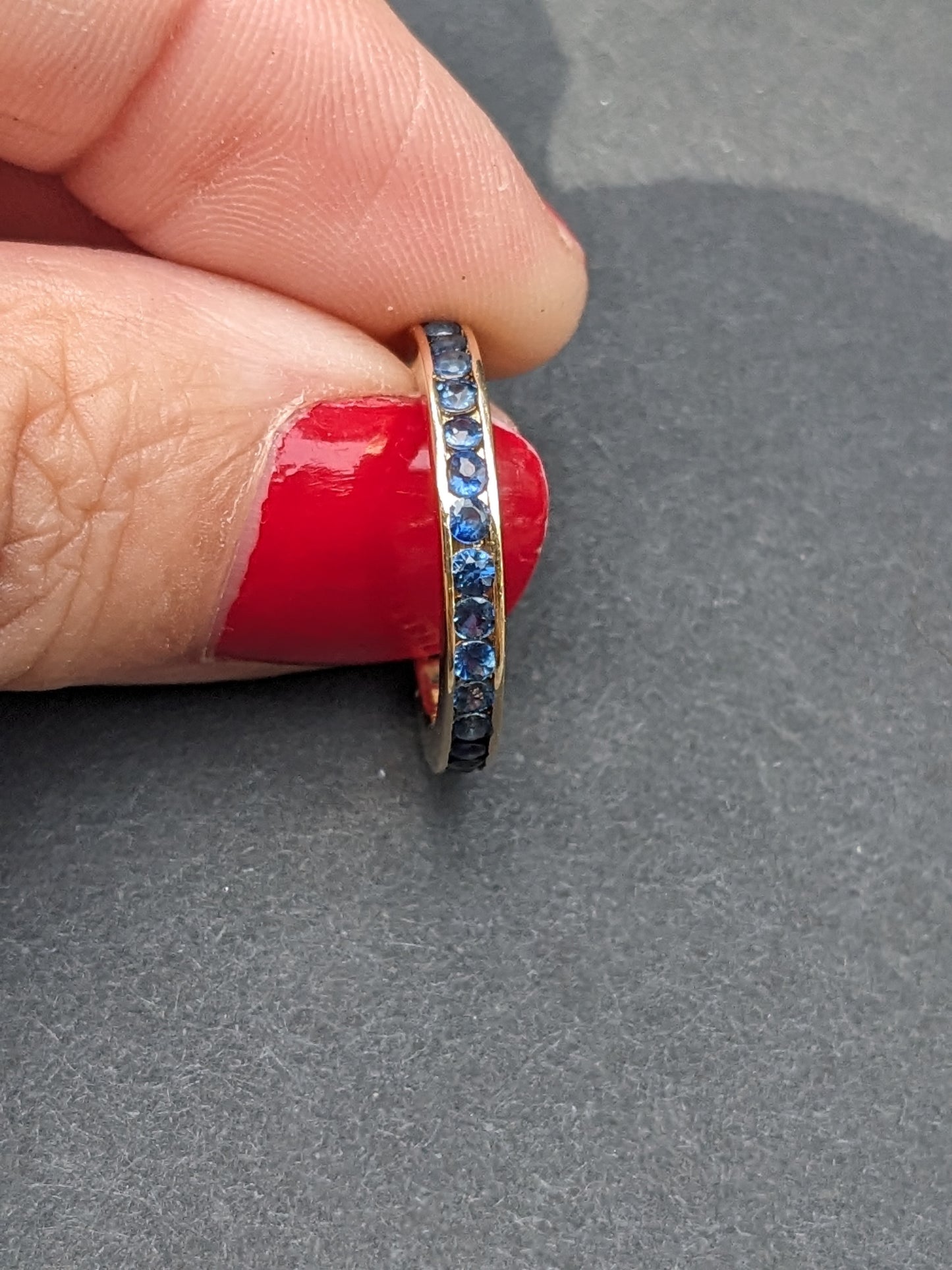 14K Sapphire Eternity Band