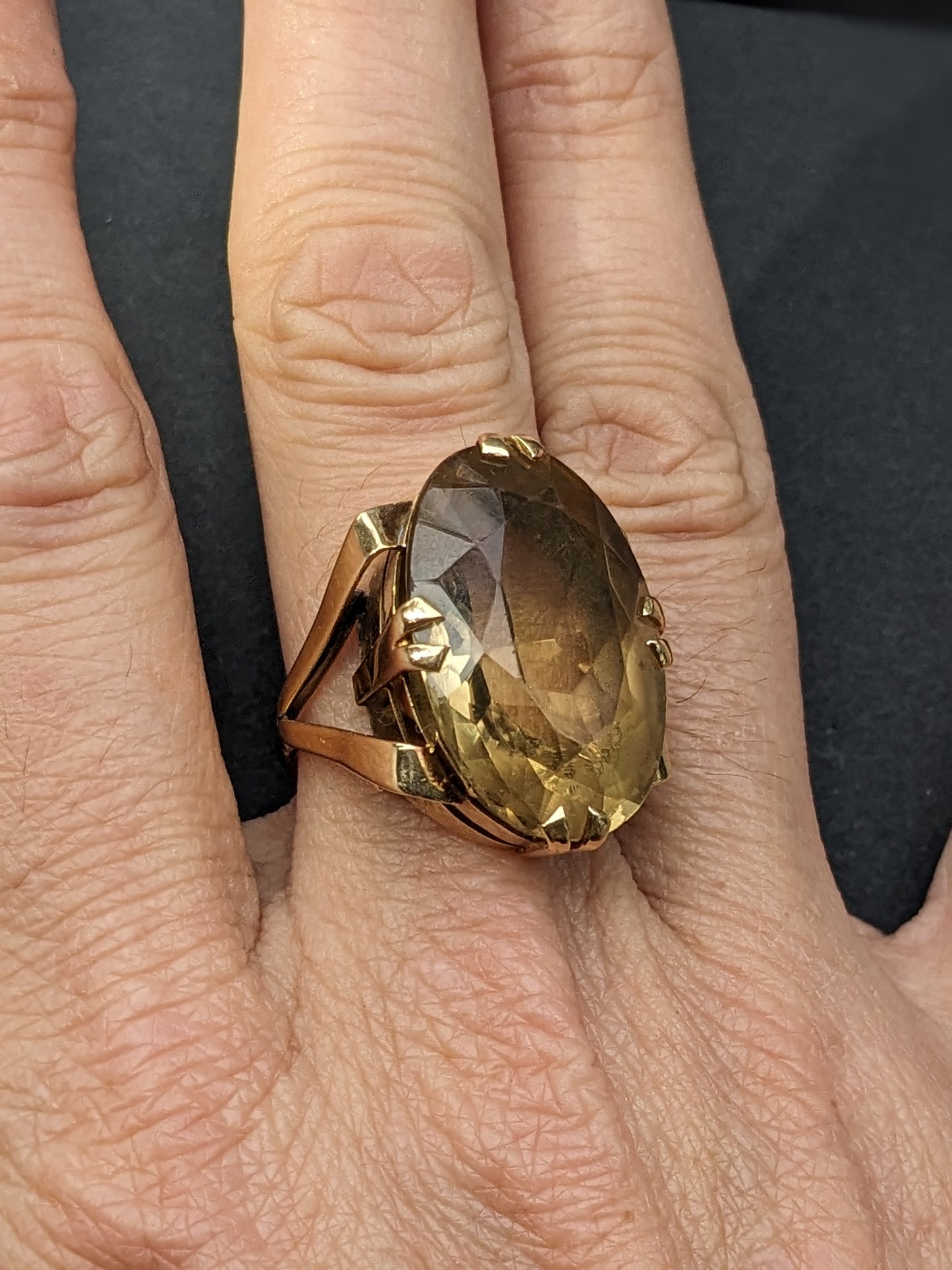 18K Extra Large Citrine Ring
