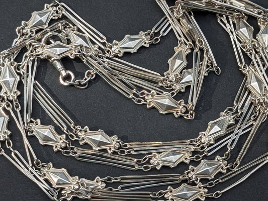 Sterling Guard Chain 1920's with Dog Clip