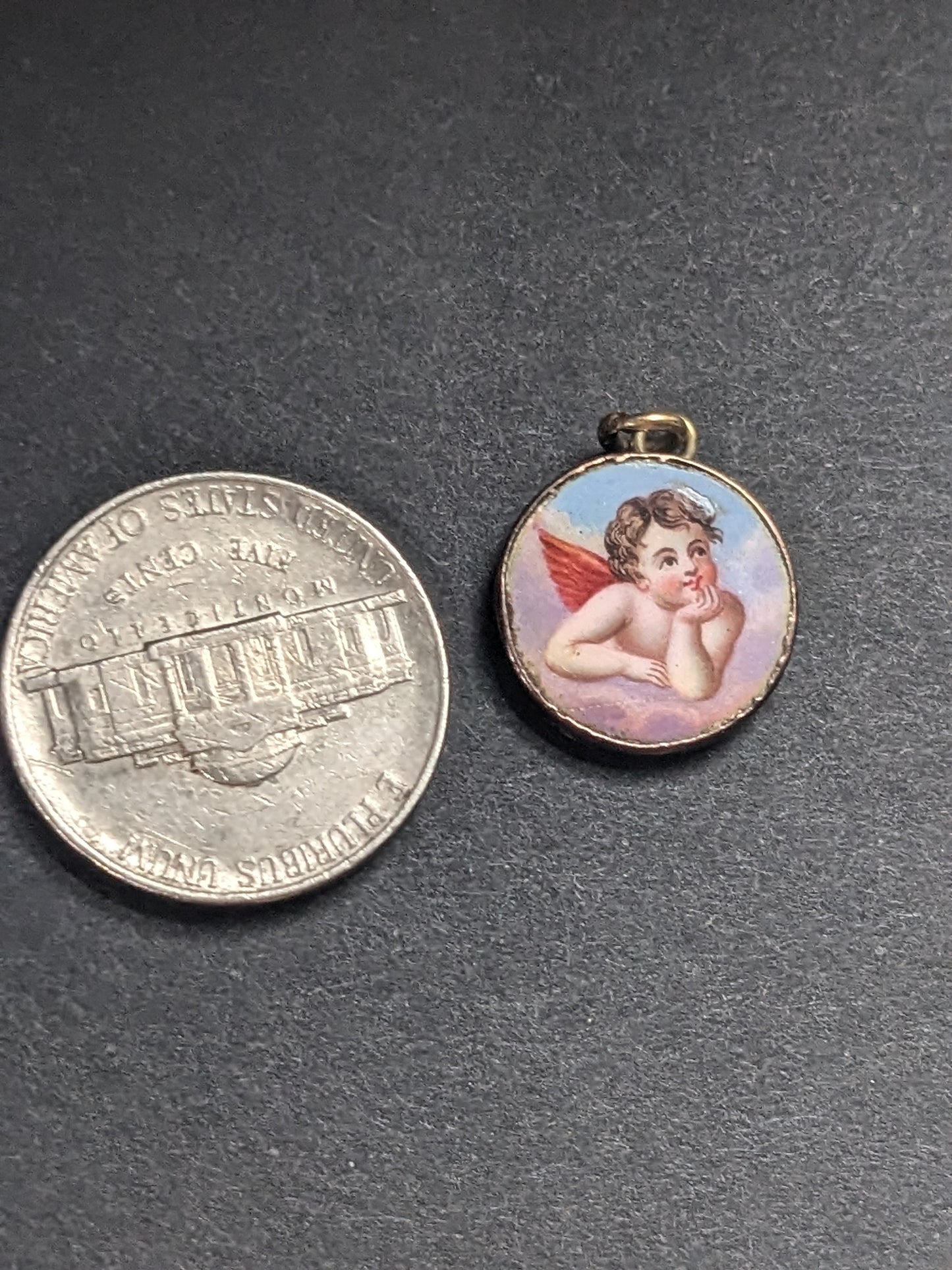 9K and 14K Enamel Angel Charm