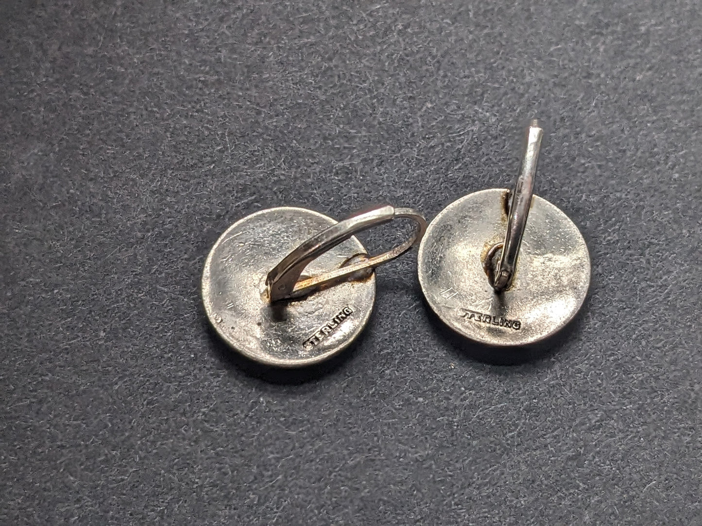 Sterling White Guilloche Enamel Earrings