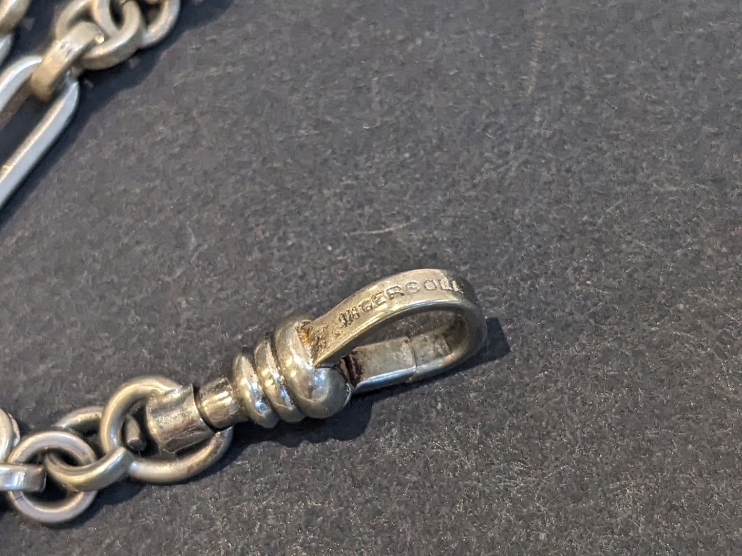 English Sterling Crest Fob and Watch Chain