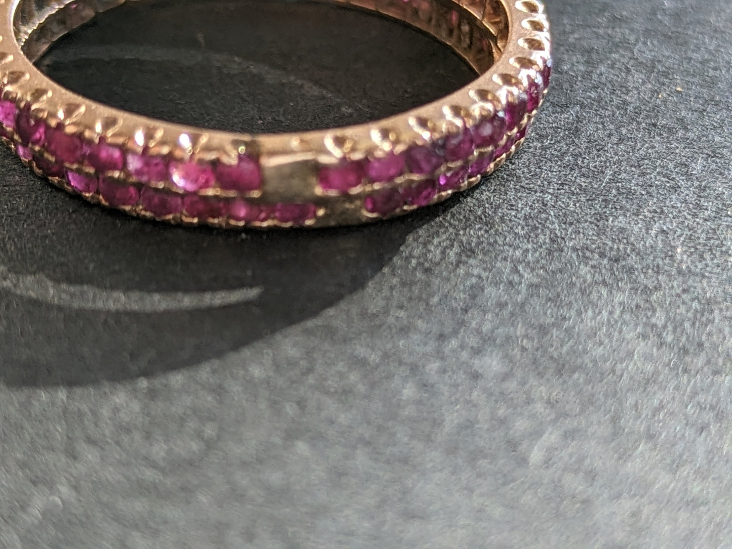 14kt Pair Ruby eternity bands size 11