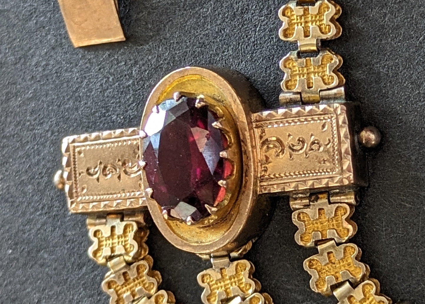 Victorian Era book chain necklace with claw tassels