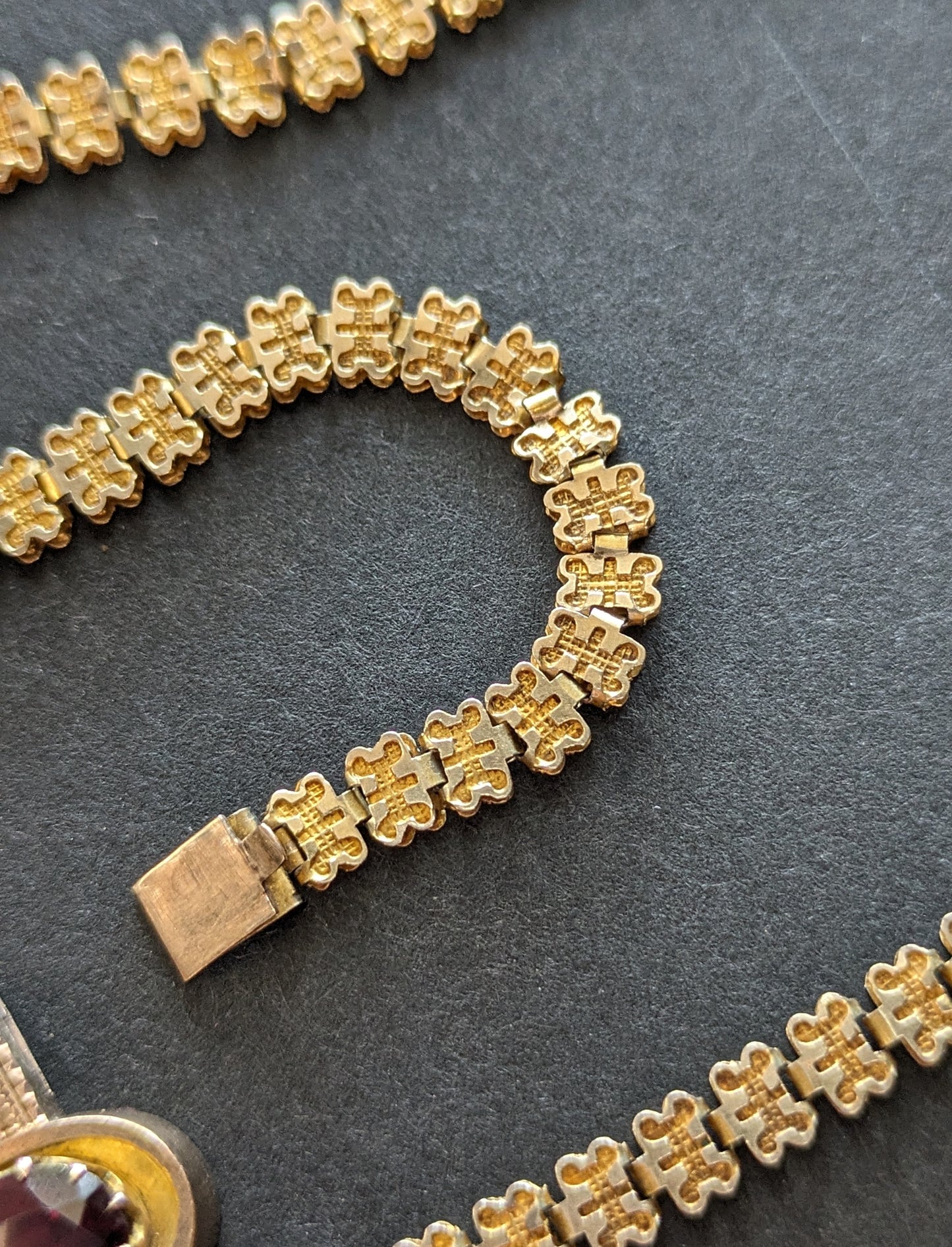 Victorian Era book chain necklace with claw tassels