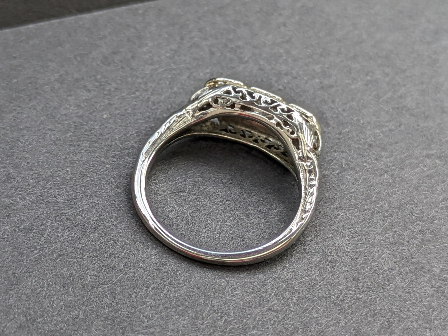 14K Old European 3 Stone Ring