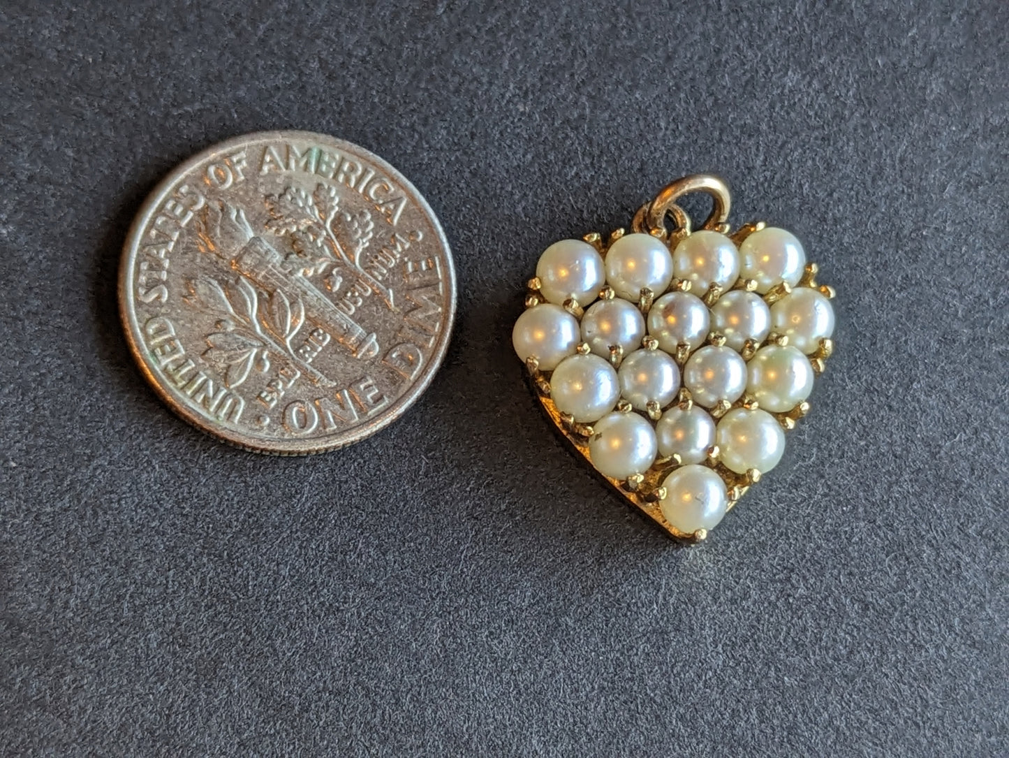 Pearl Heart Charm