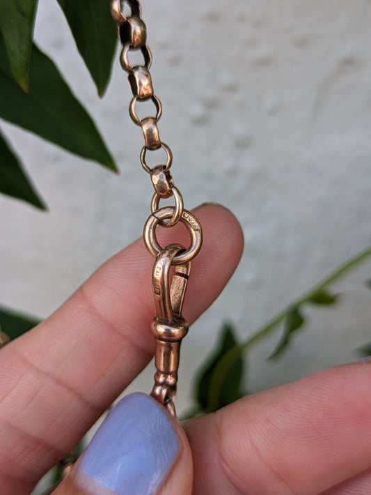 9k Victorian faceted Albert with dog clip