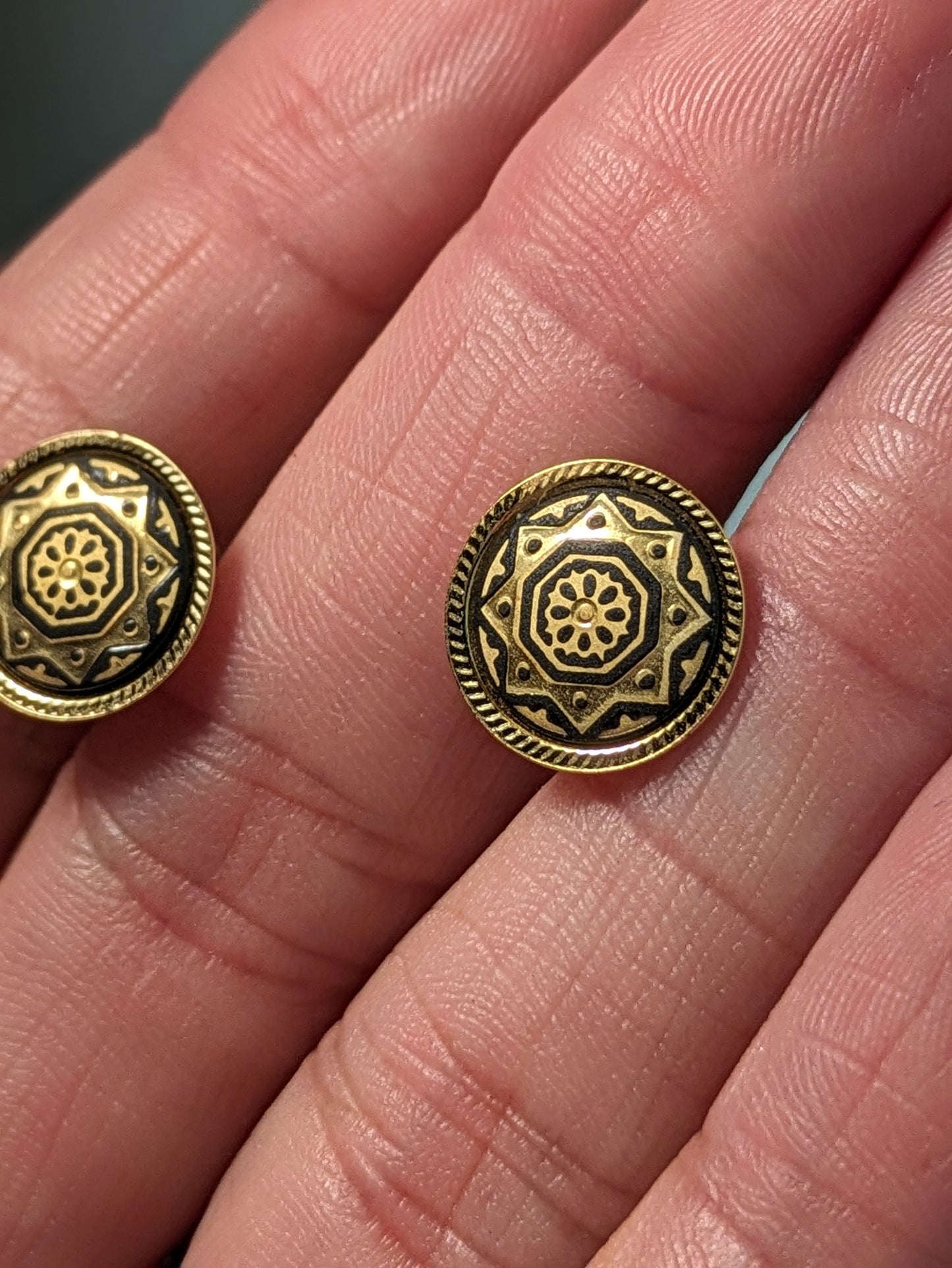 Spanish Damascene Stud Earrings
