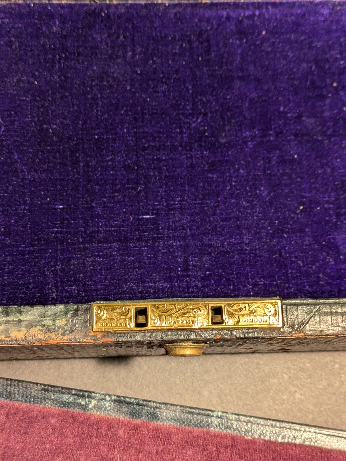 Brown leather covered jewelry box