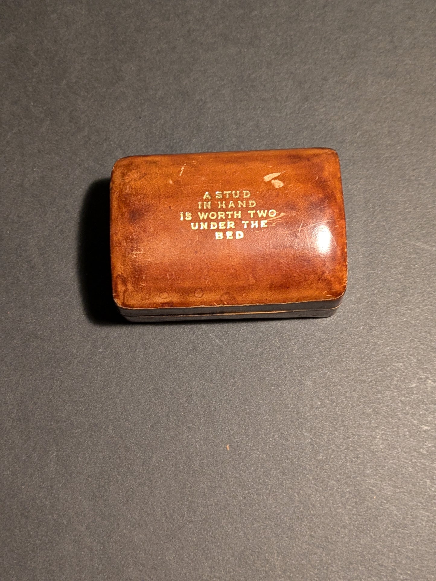 Italian leather stud jewelry box