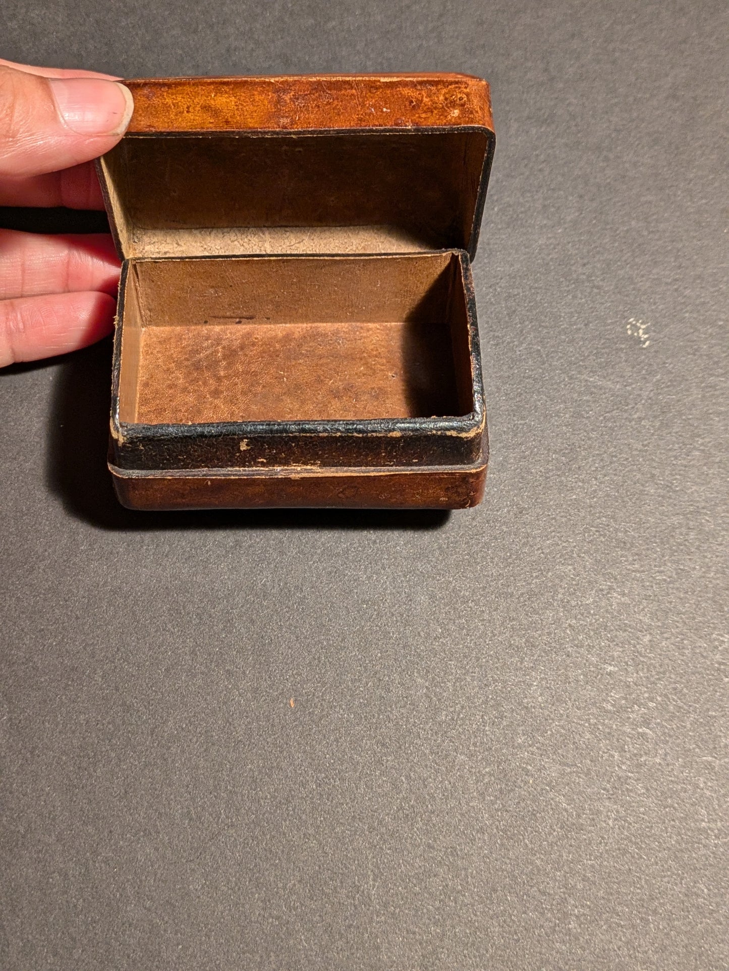Italian leather stud jewelry box