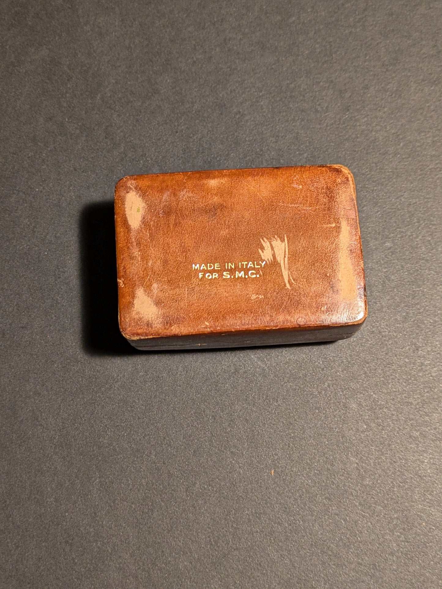Italian leather stud jewelry box
