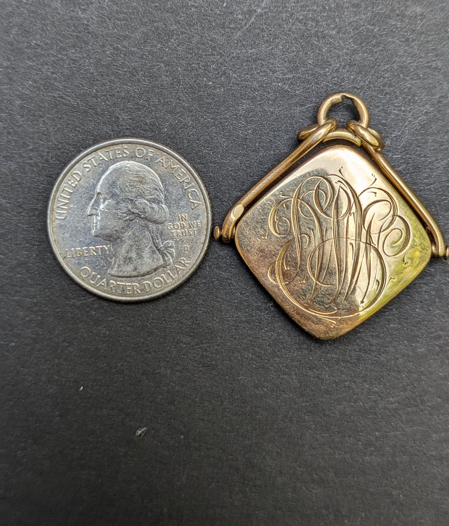 14k Monogrammed Swivel Fob Locket