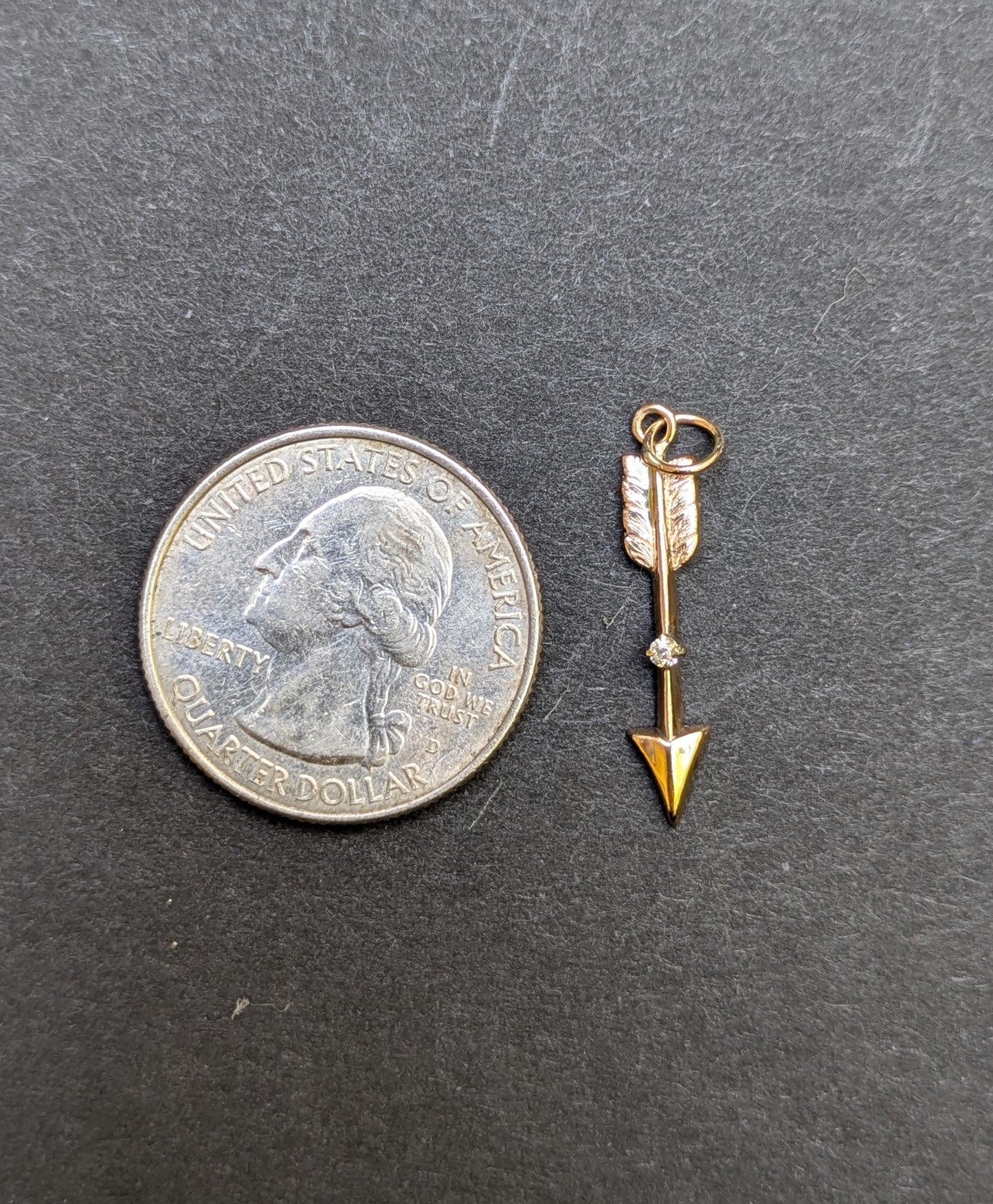 14k Arrow With Diamond Charm
