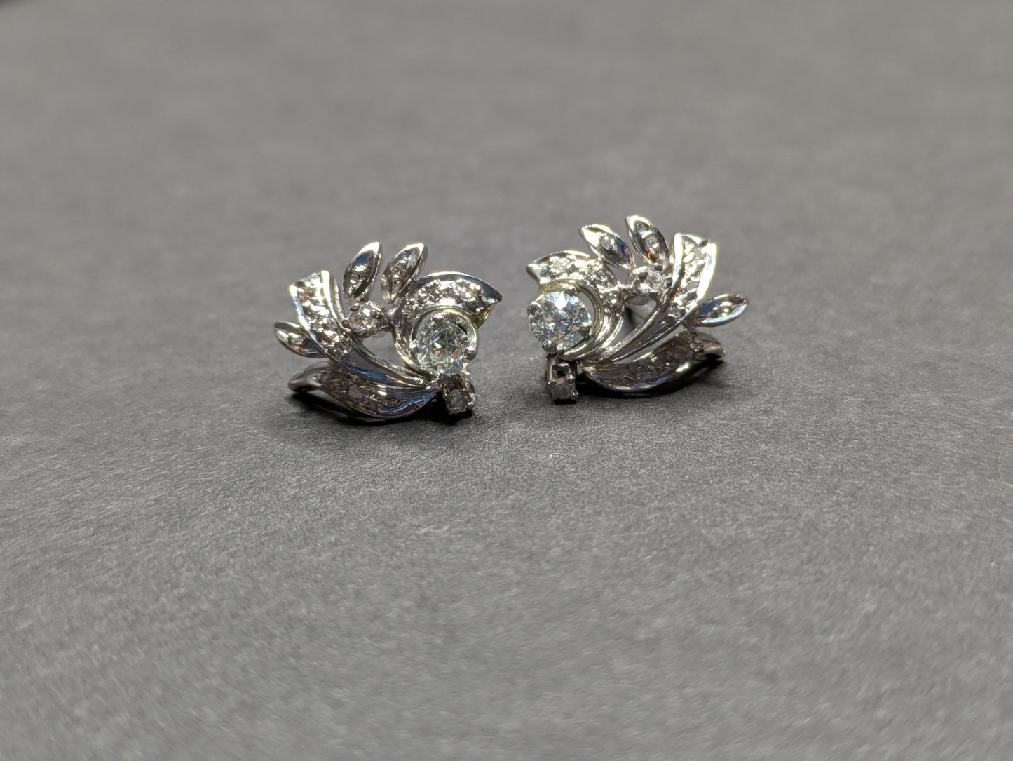 White Gold Diamond Post Earrings