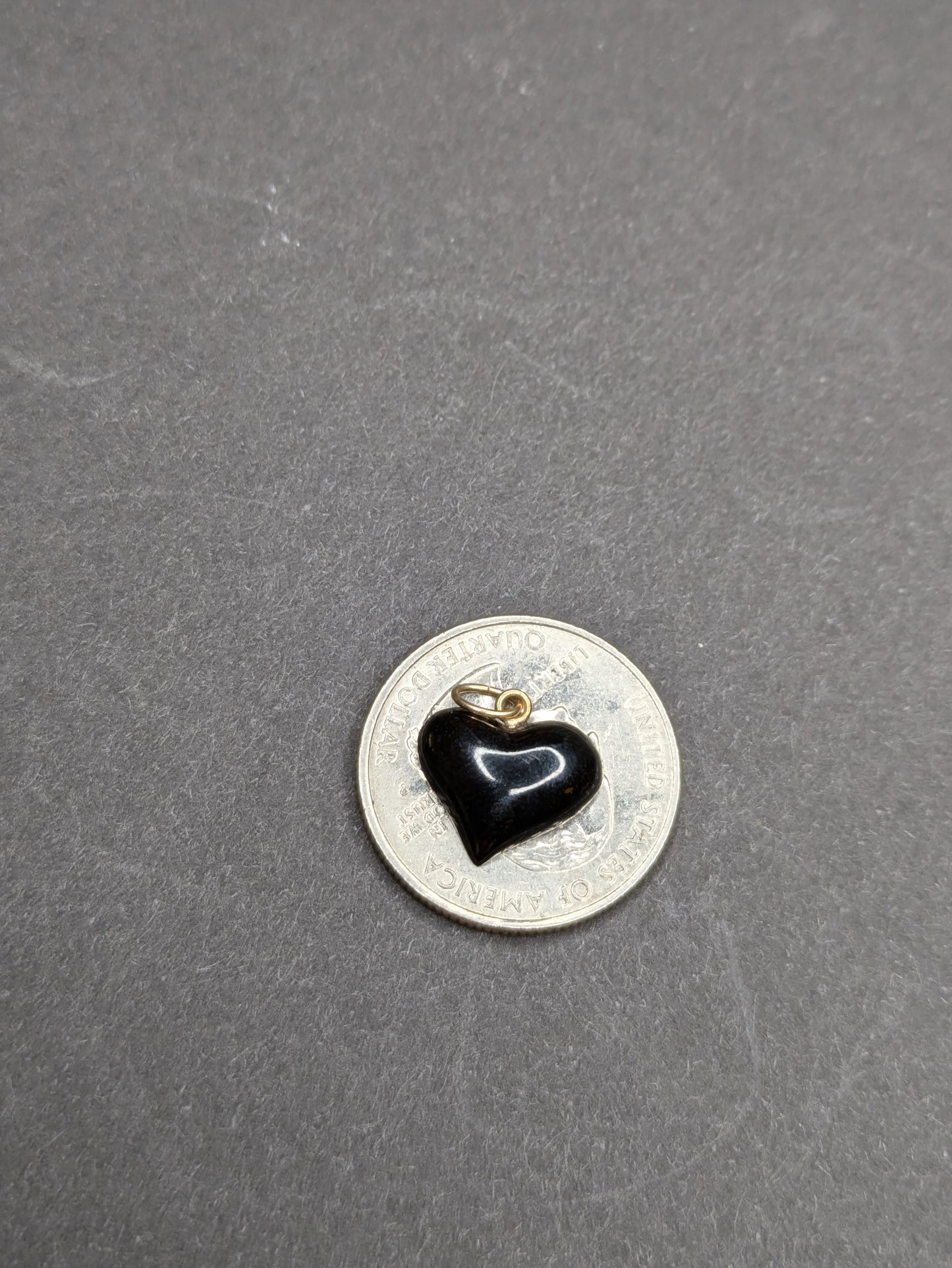 Black Coral and 14k Heart Charm