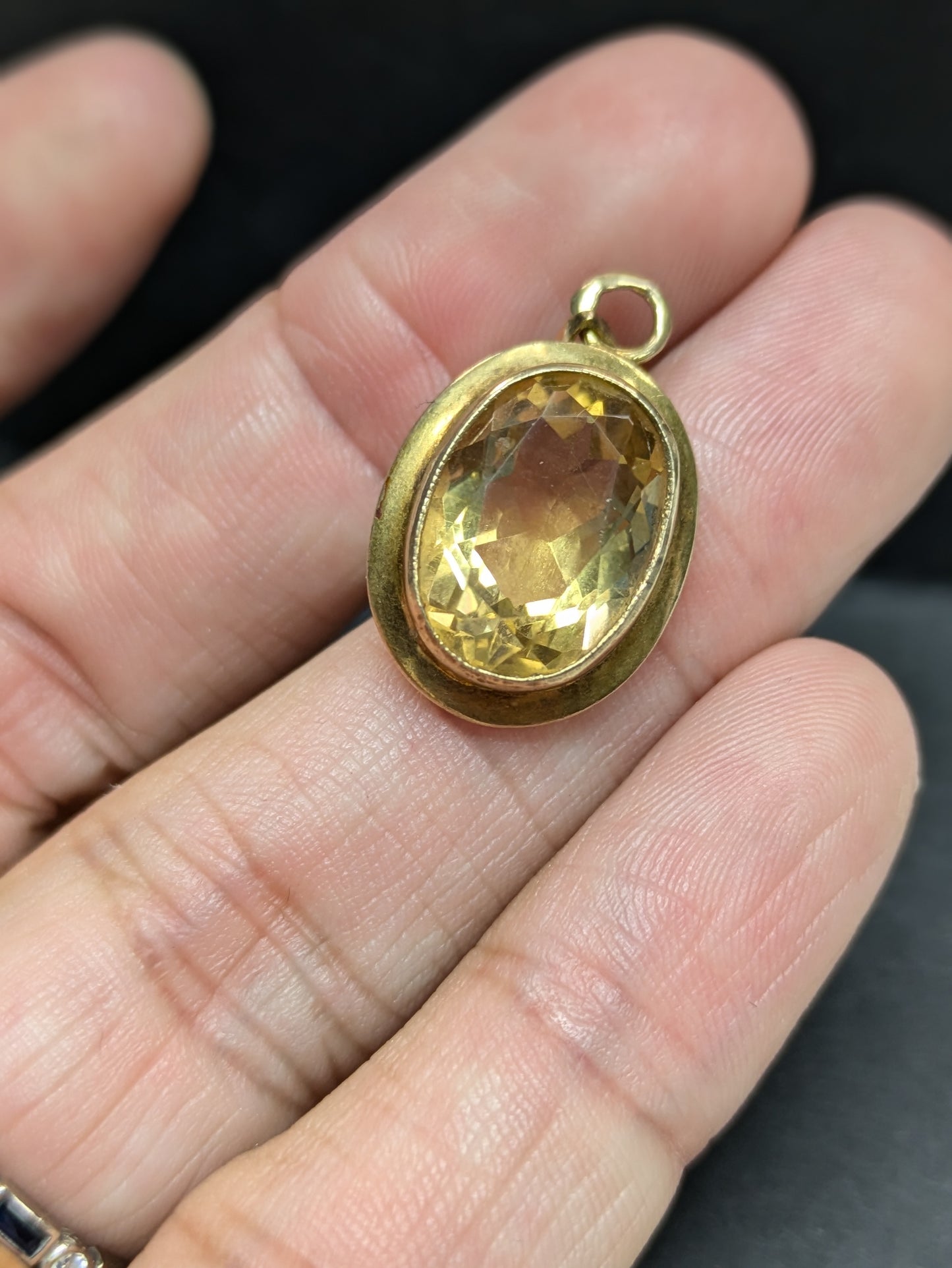 14k Vintage German Citrine Pendant
