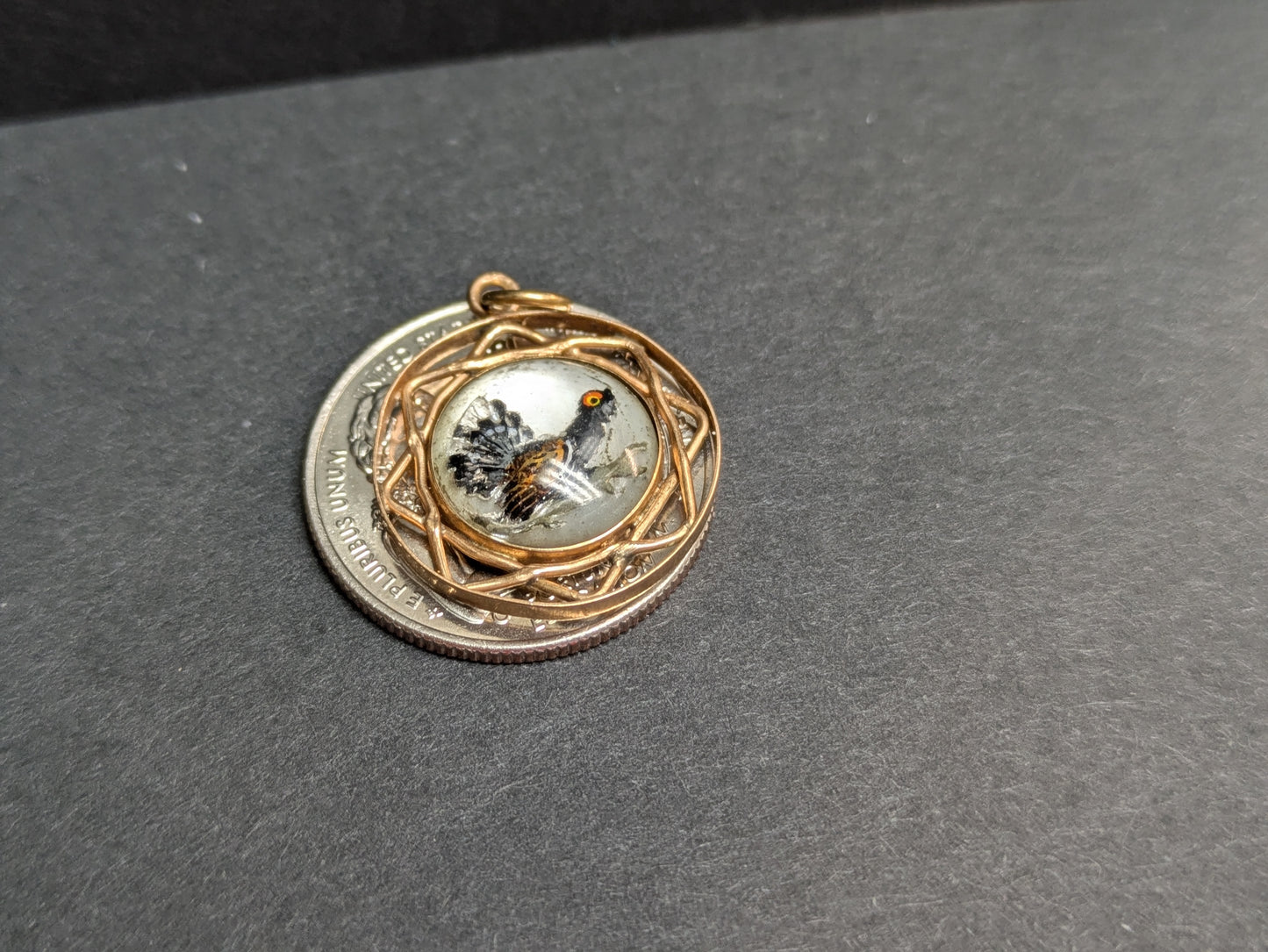14k Essex Crystal Pheasant Charm