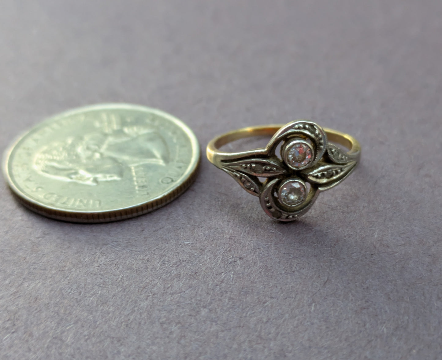 18k White Gold 1920's Diamond Ring