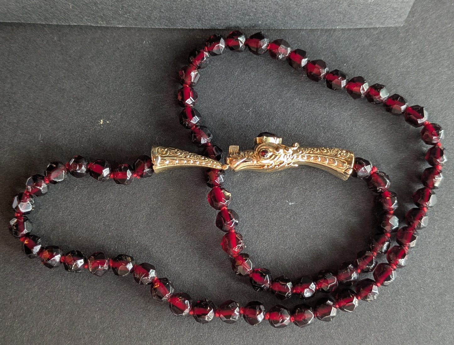 1800's 14k Garnet Serpant Necklace