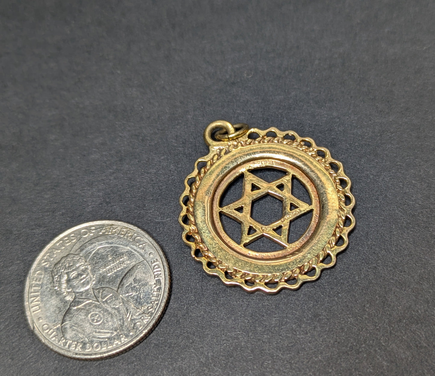 9k Star of David Medallion Pendant