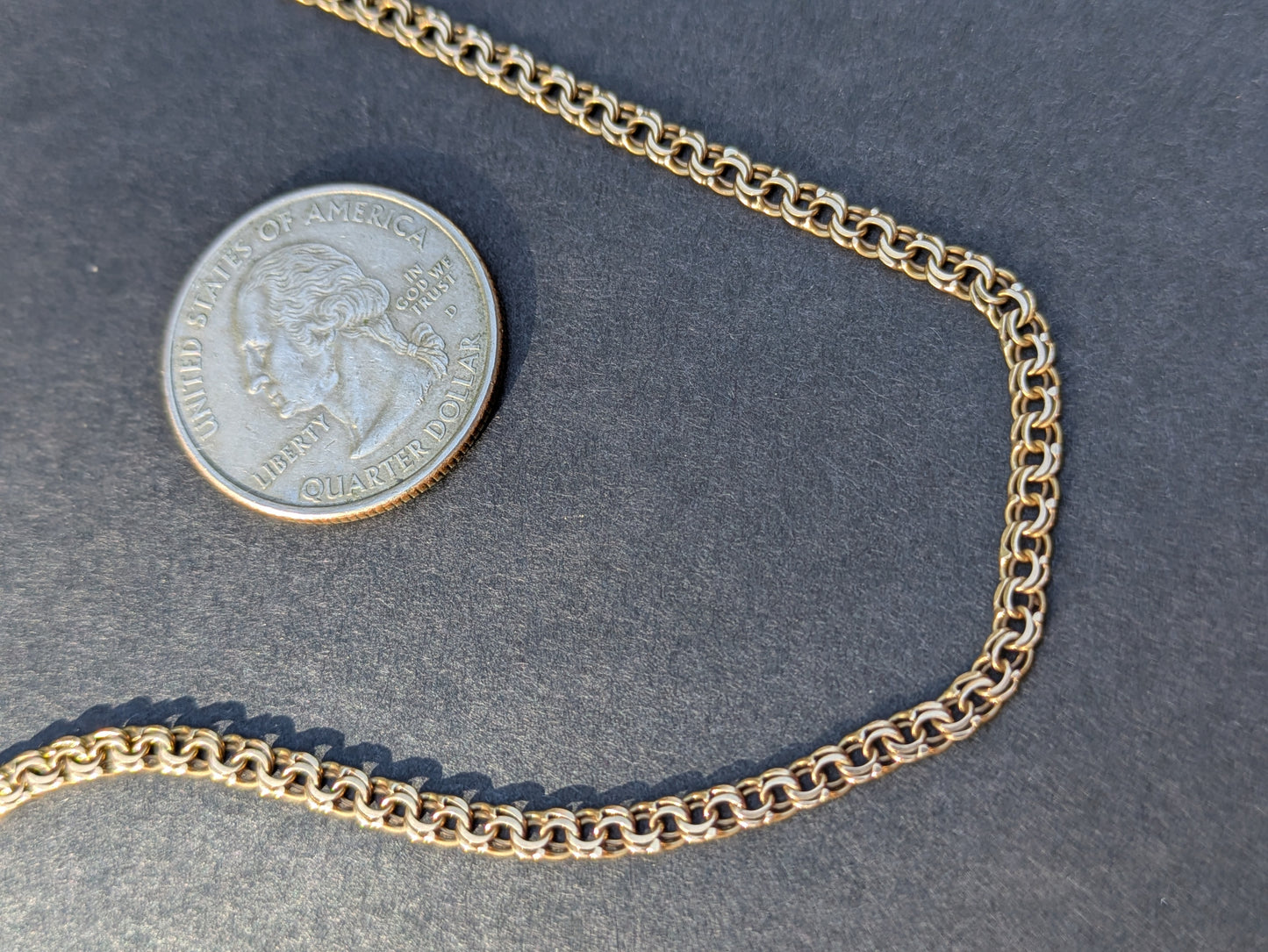 14k Vintage Chain with Flat Double Curb