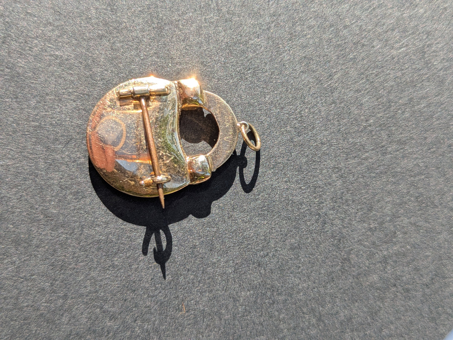 Garnet & Pearl Lock Brooch