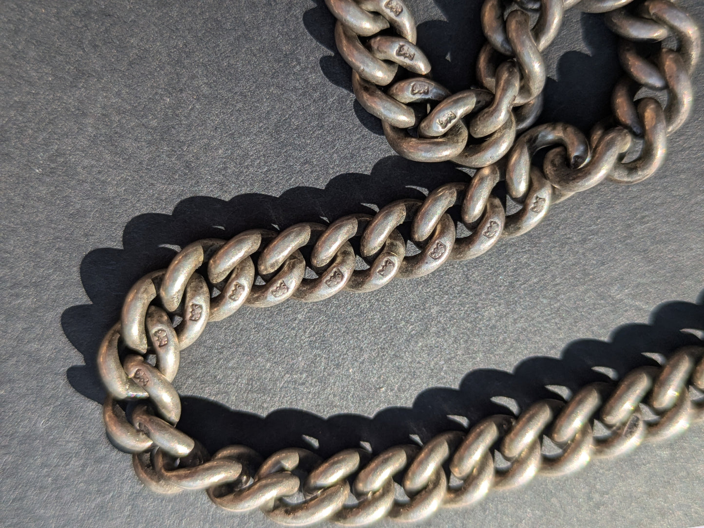 Solid Silver Curb Chain with Double Dog Clip and South African Coin