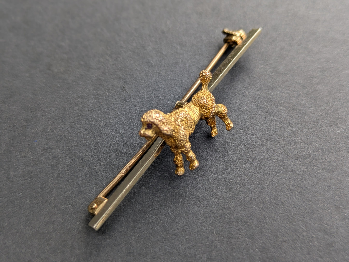9k Poodle Pin with Ruby Eyes