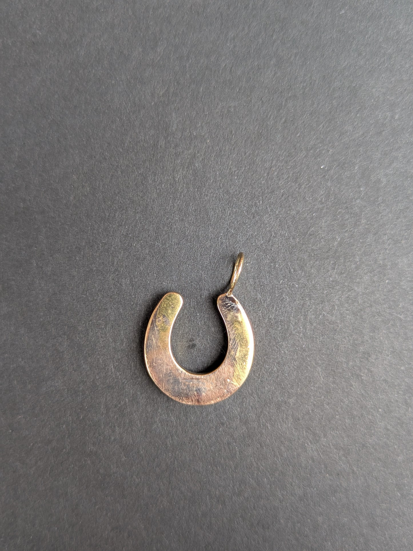 18k French Horseshoe Pendant with Turquoise