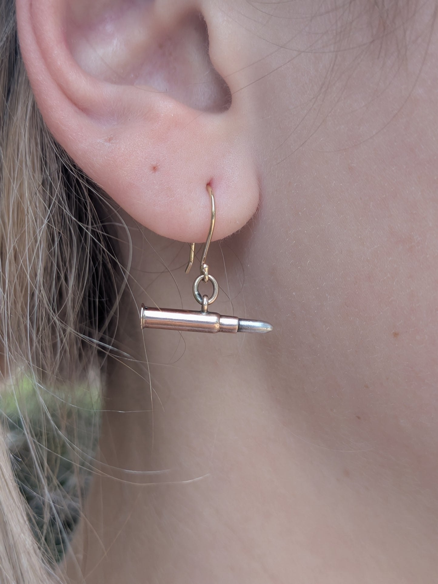 9k English Bullet Earrings