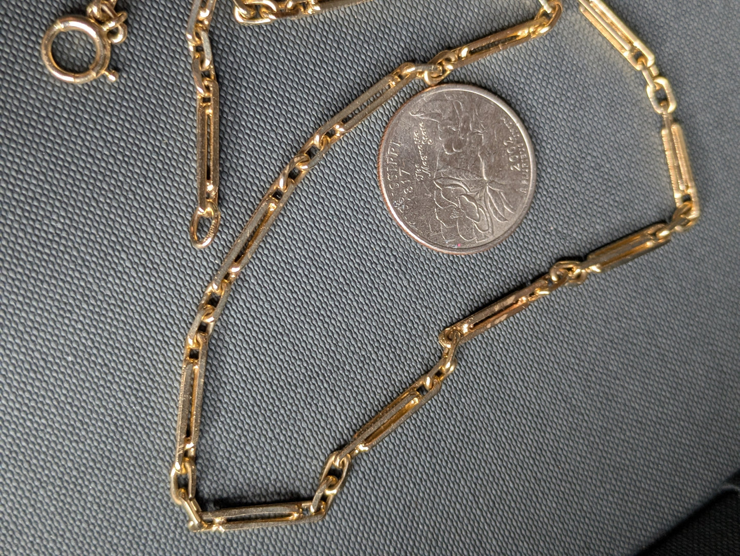 14k Trombone Watch Chain 1920's