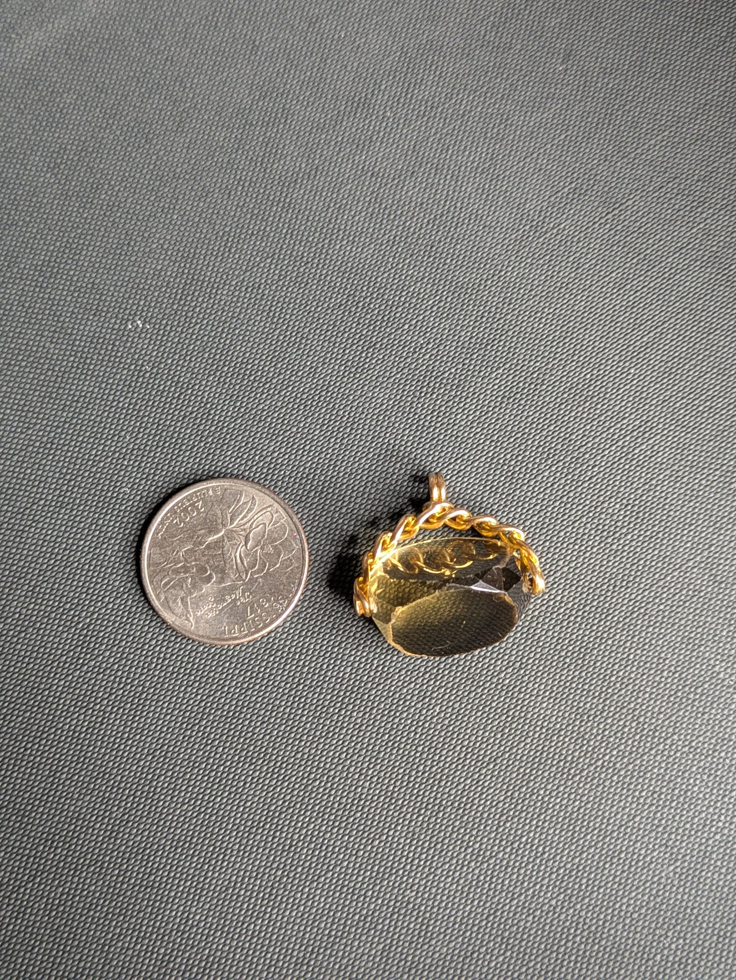 14k Citine Spinner Fob