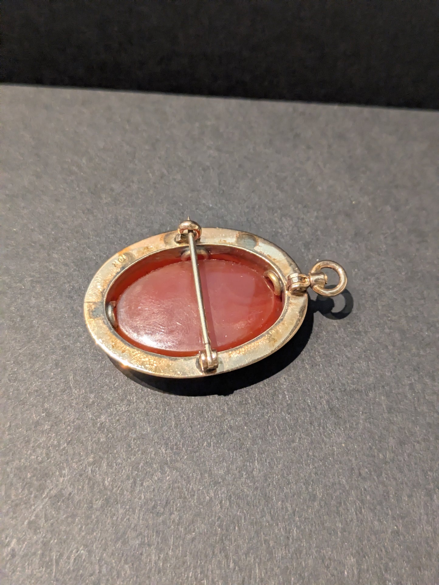 10k Brooch/Pendant with Carnelian Intaglio