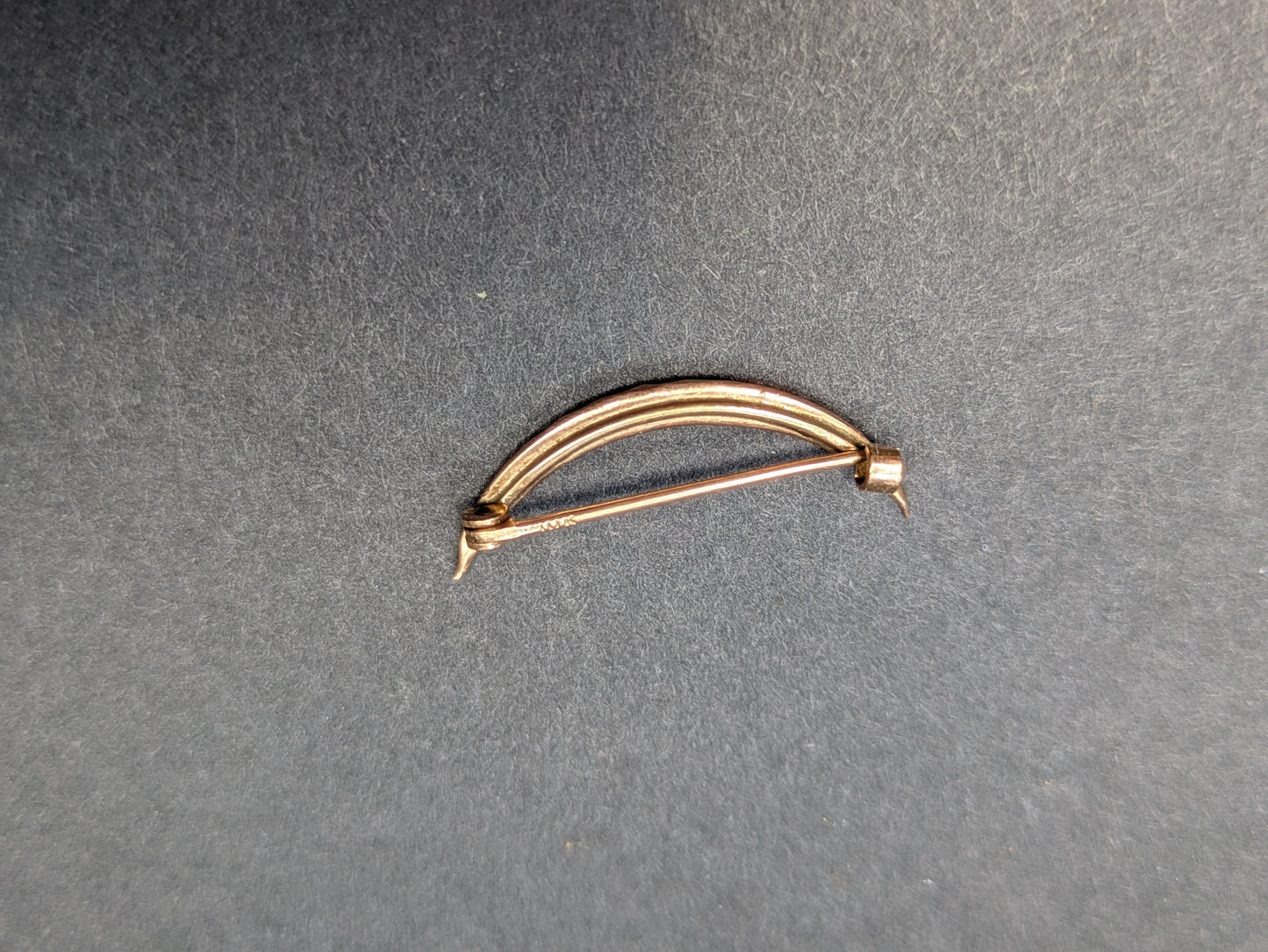 10k Seed Pearl Crescent Brooch