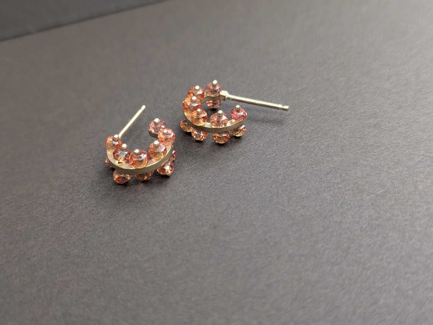 14k Citrine Huggie Earrings