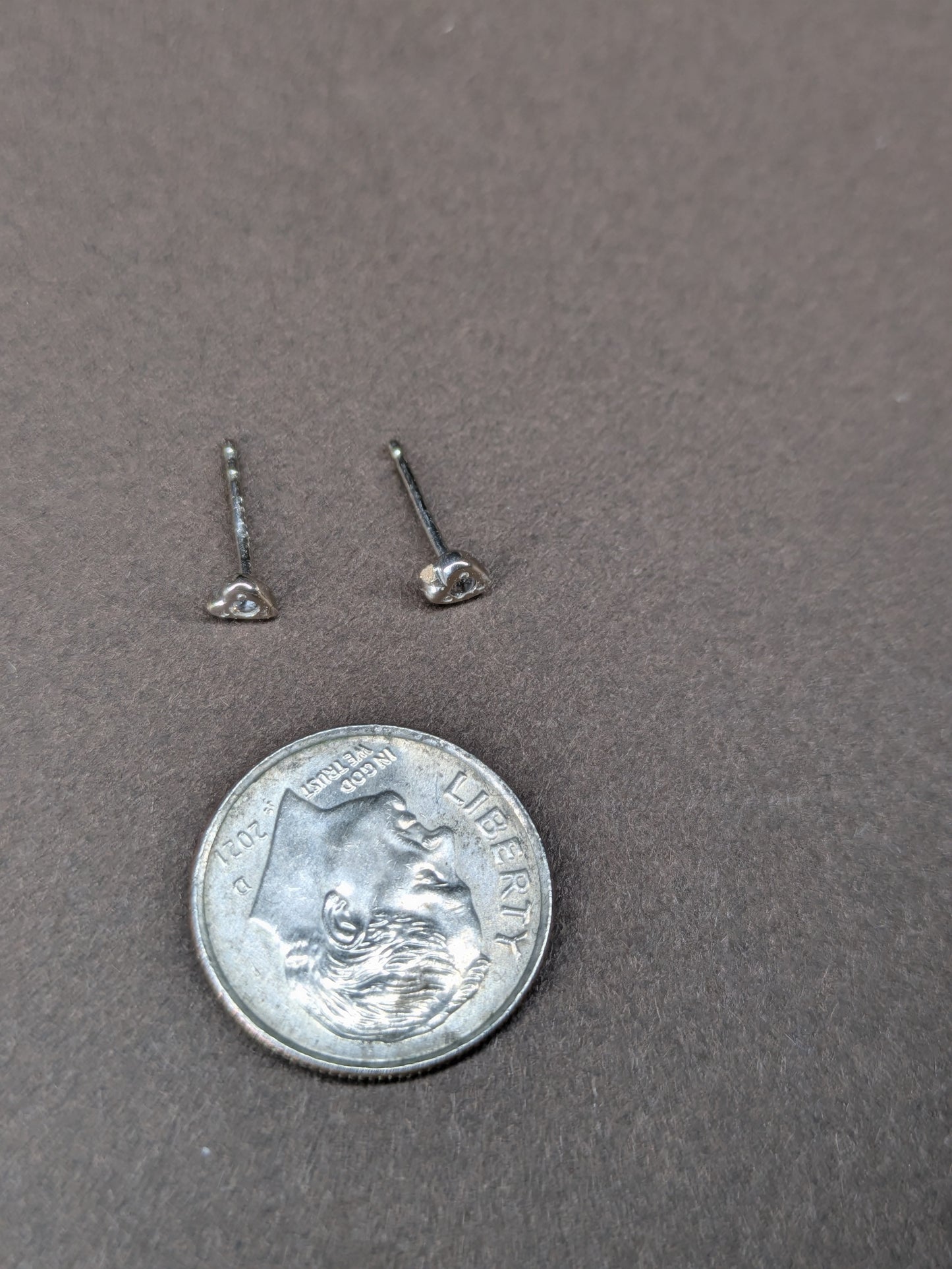Small Diamond Heart Earrings