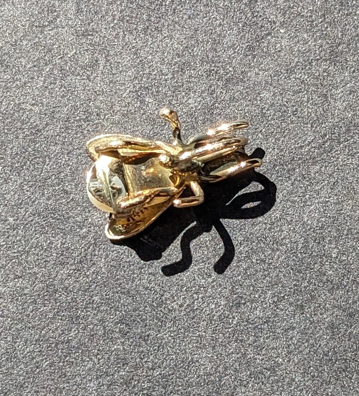 14k Gold and Pearl Fly Pendant