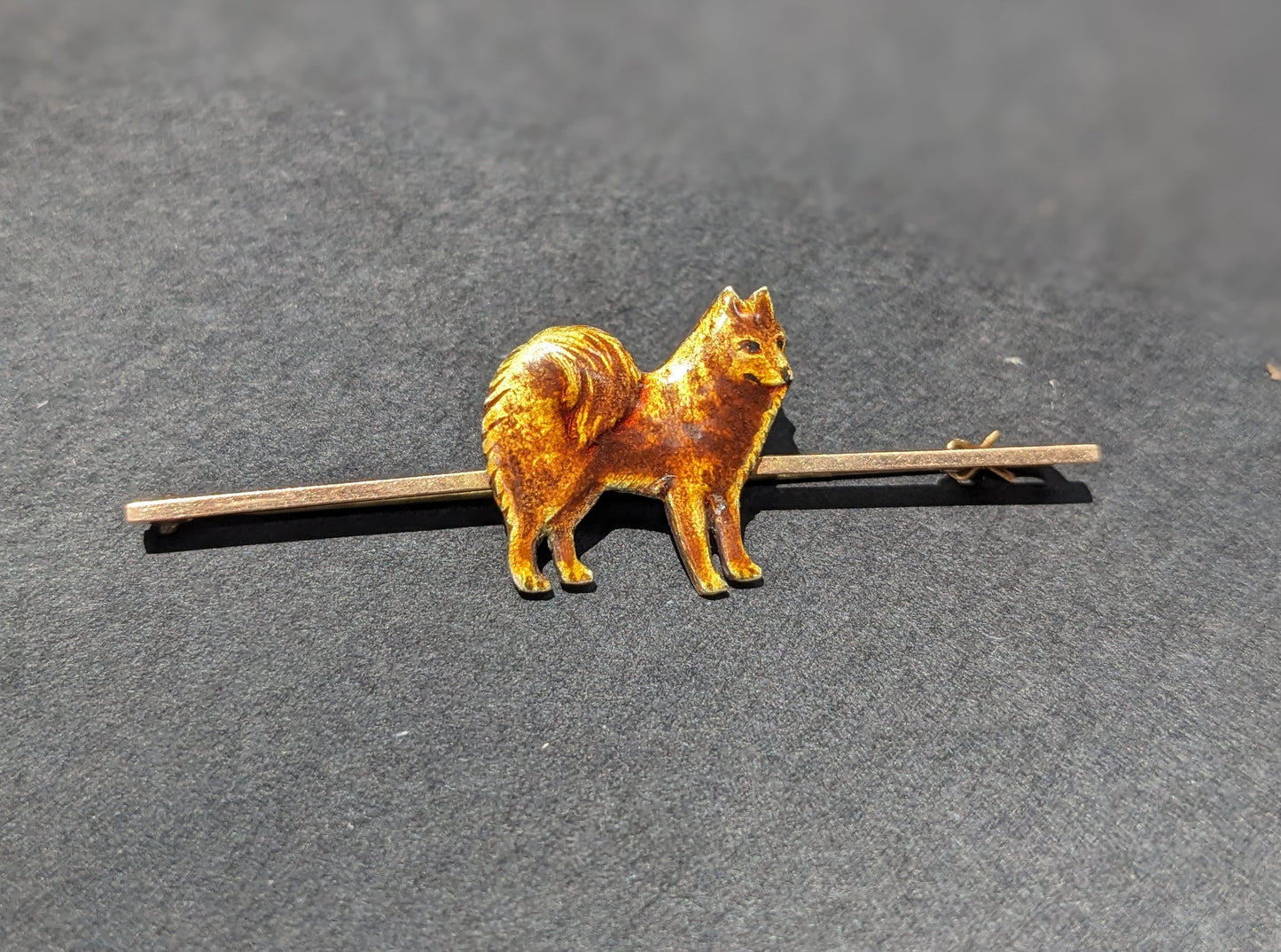 English enamel Chow Chow brooch