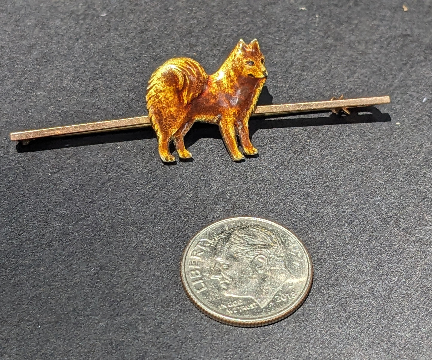 English enamel Chow Chow brooch