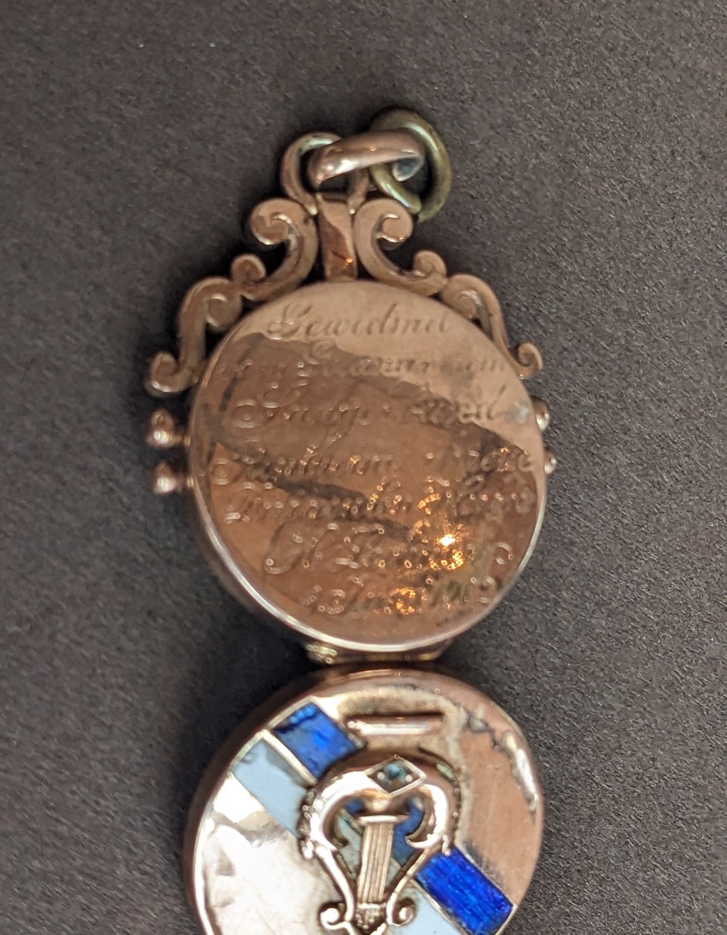 14k Gold German Blue and White Enamel Locket (June 1902)