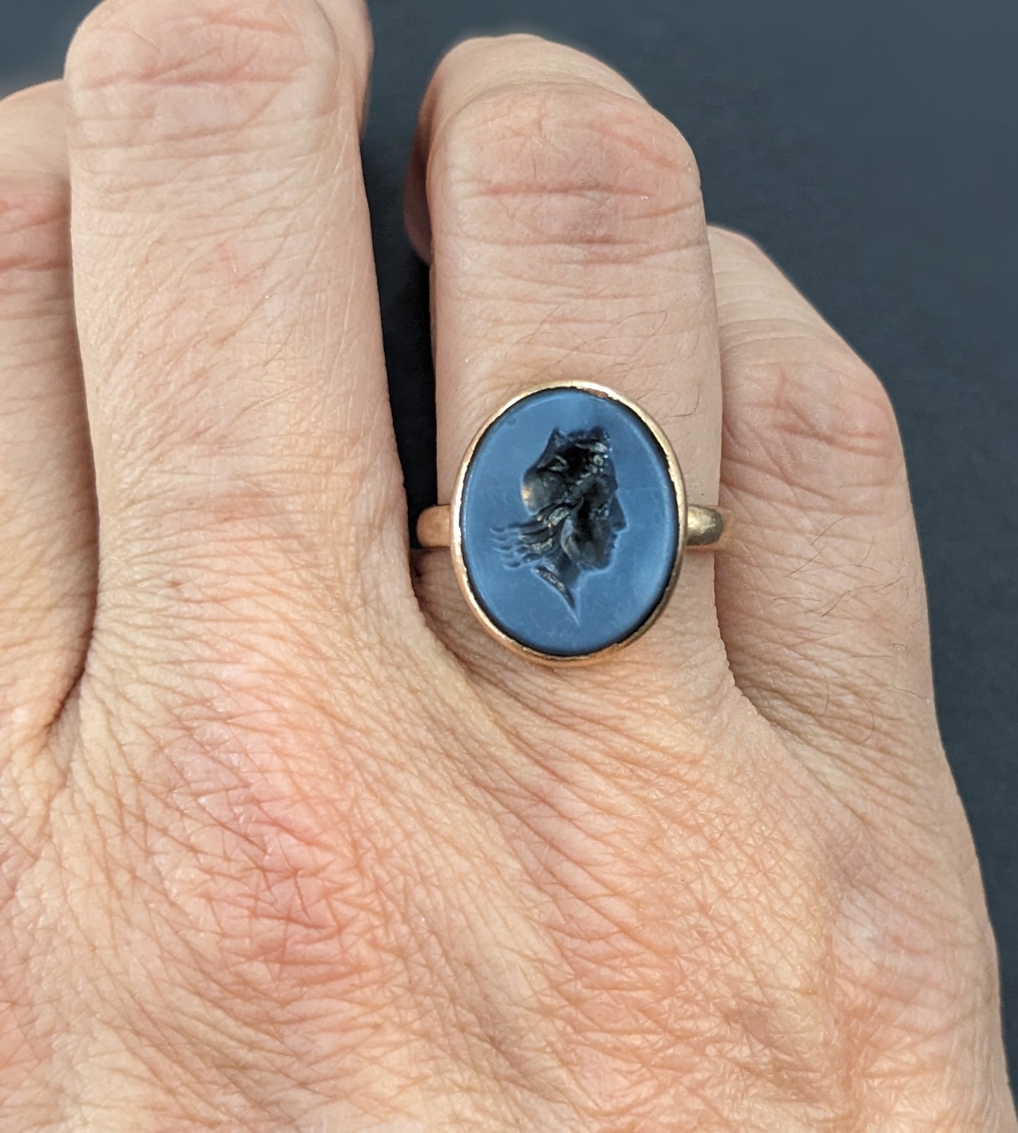 Hardstone Intaglio Gold Ring