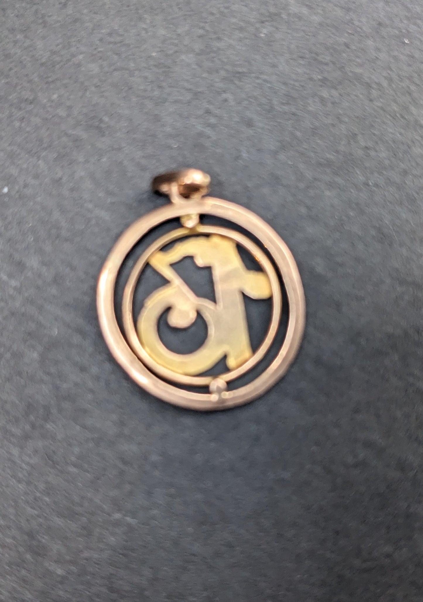 18k Gold French "13" Pendant