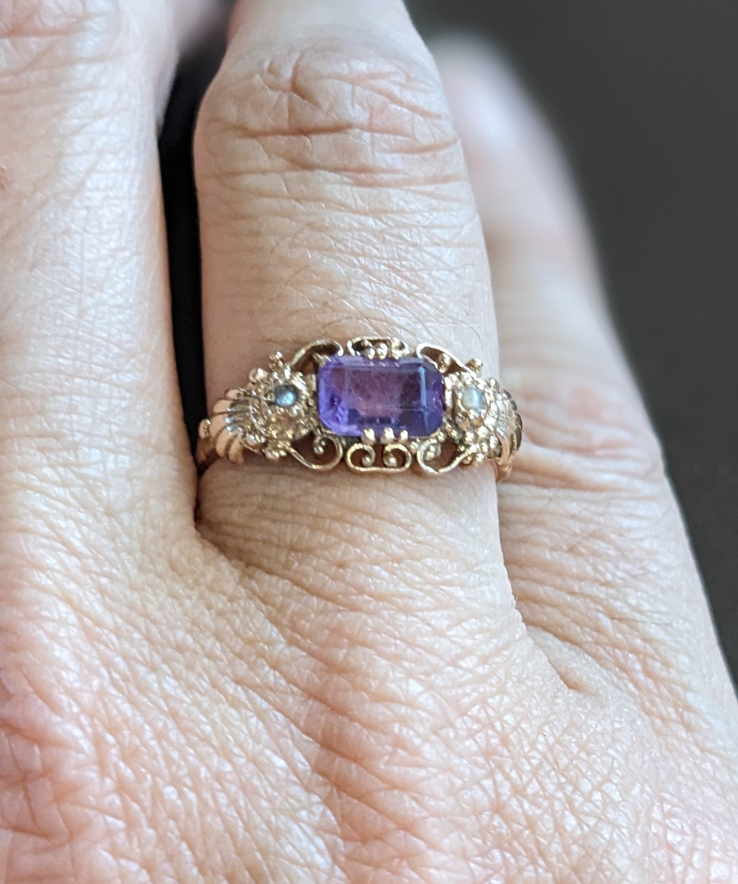 1850's Amethyst and Pearl Ring