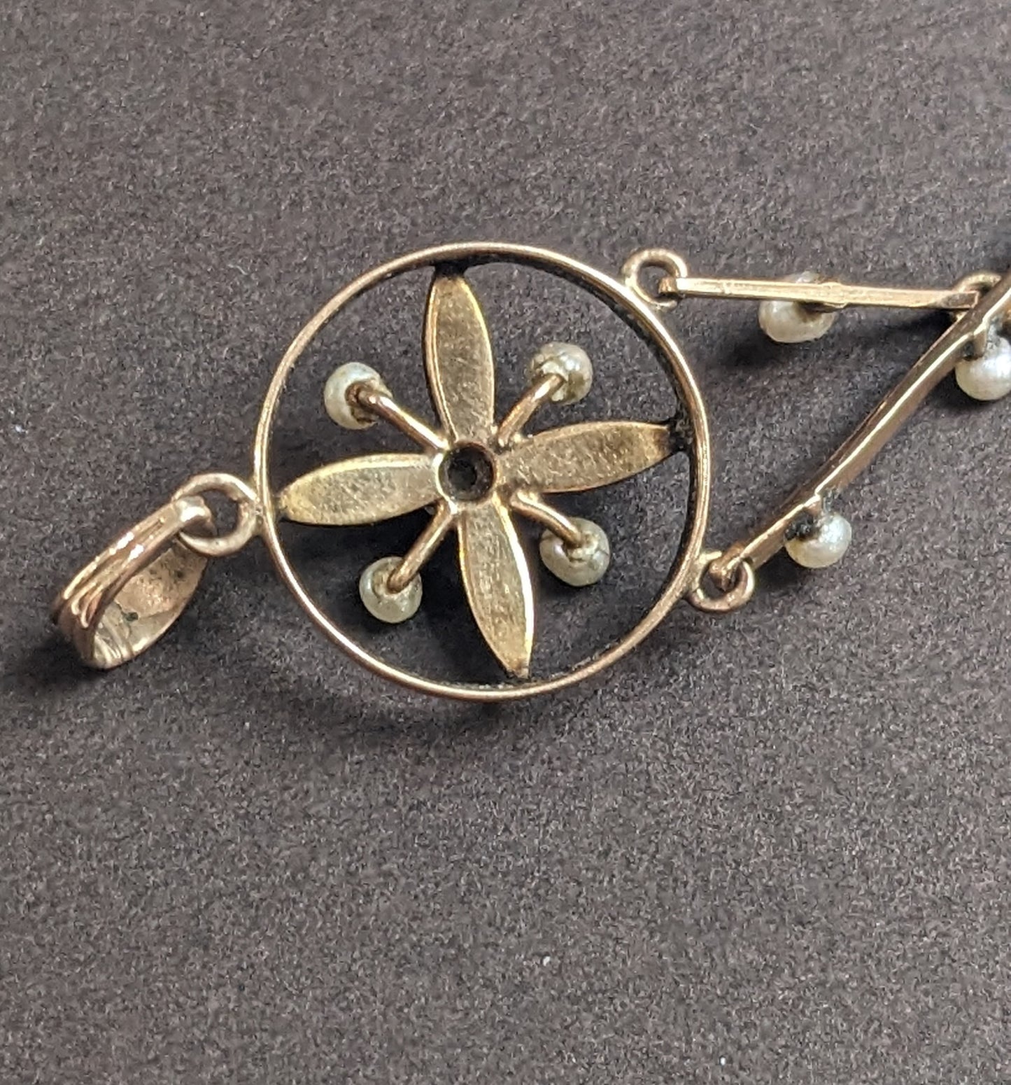 Lavalier Art Nouveau Diamond and Pearl Pendant